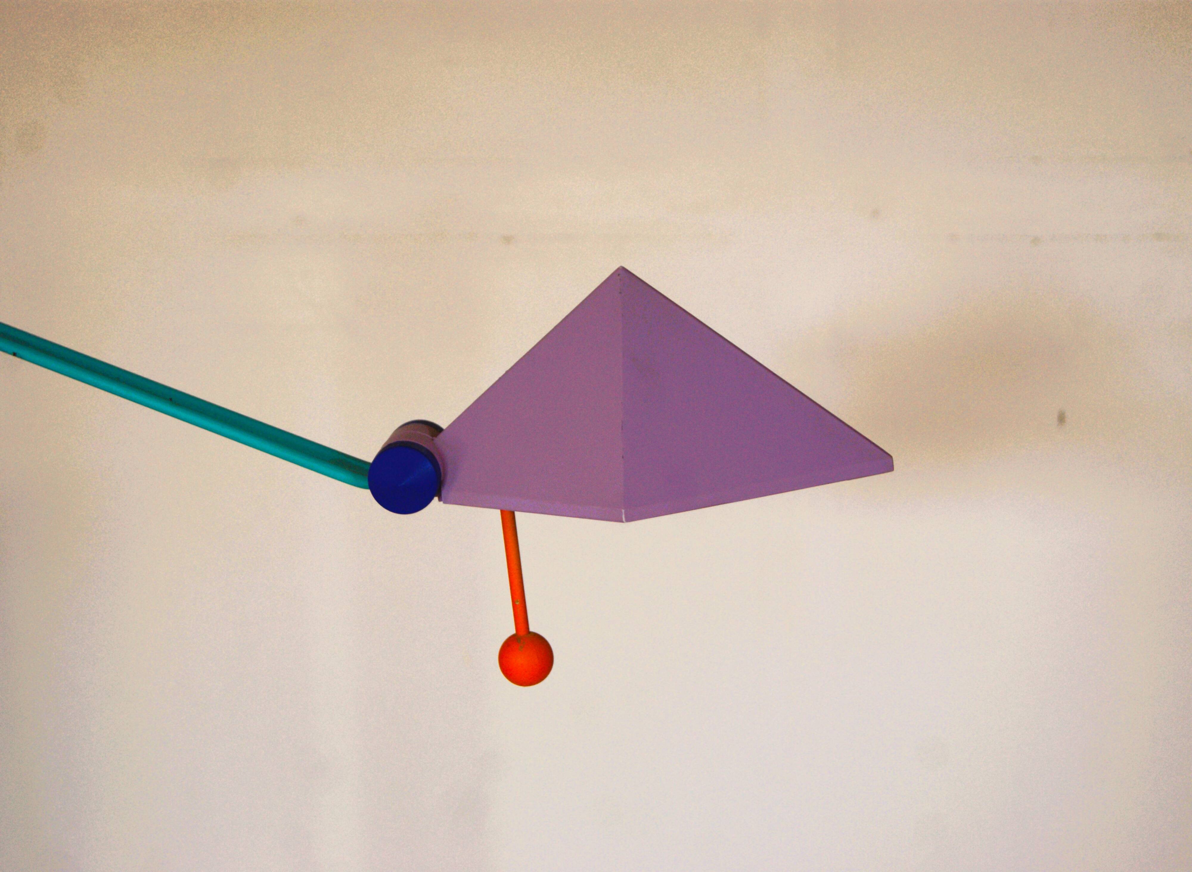 Vintage Memphis styled Pyramid Desk Lamp - Design by Lungean and Pellmann for BRILLIANT - 1980s