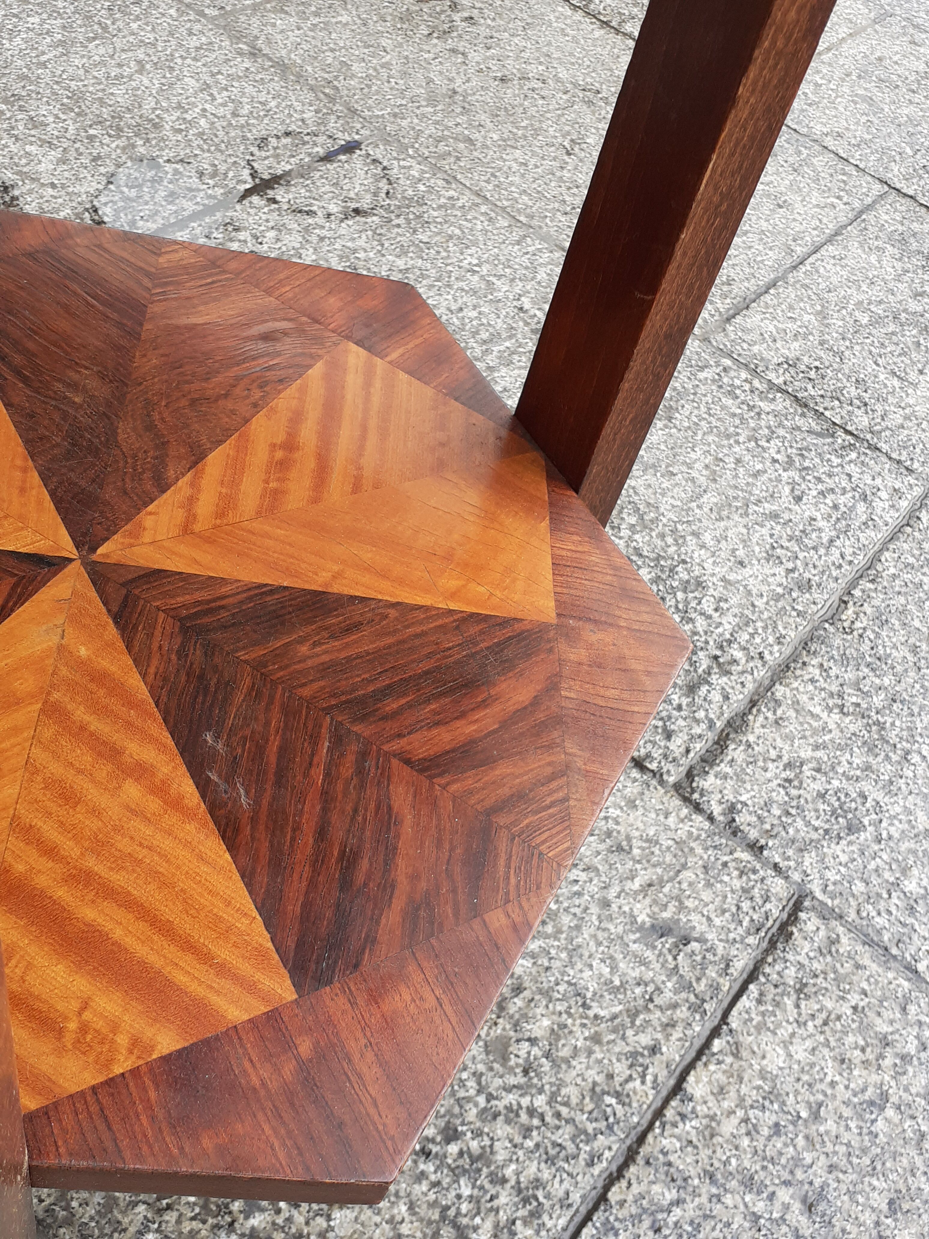 Gueridon old marquetry table old art deco vintage