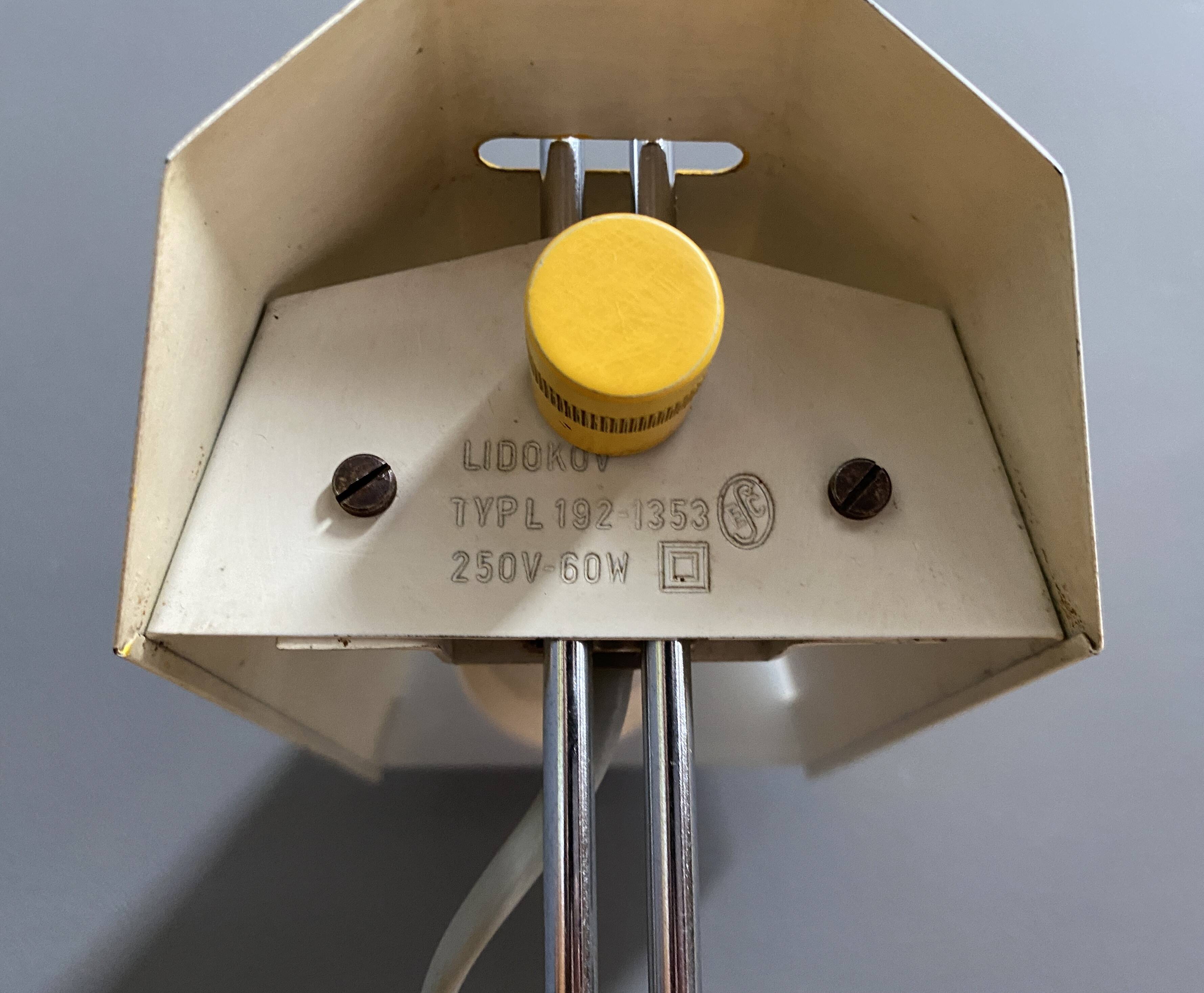 Yellow desk lamp by Josef Hurka for Lidokov model L192-1353