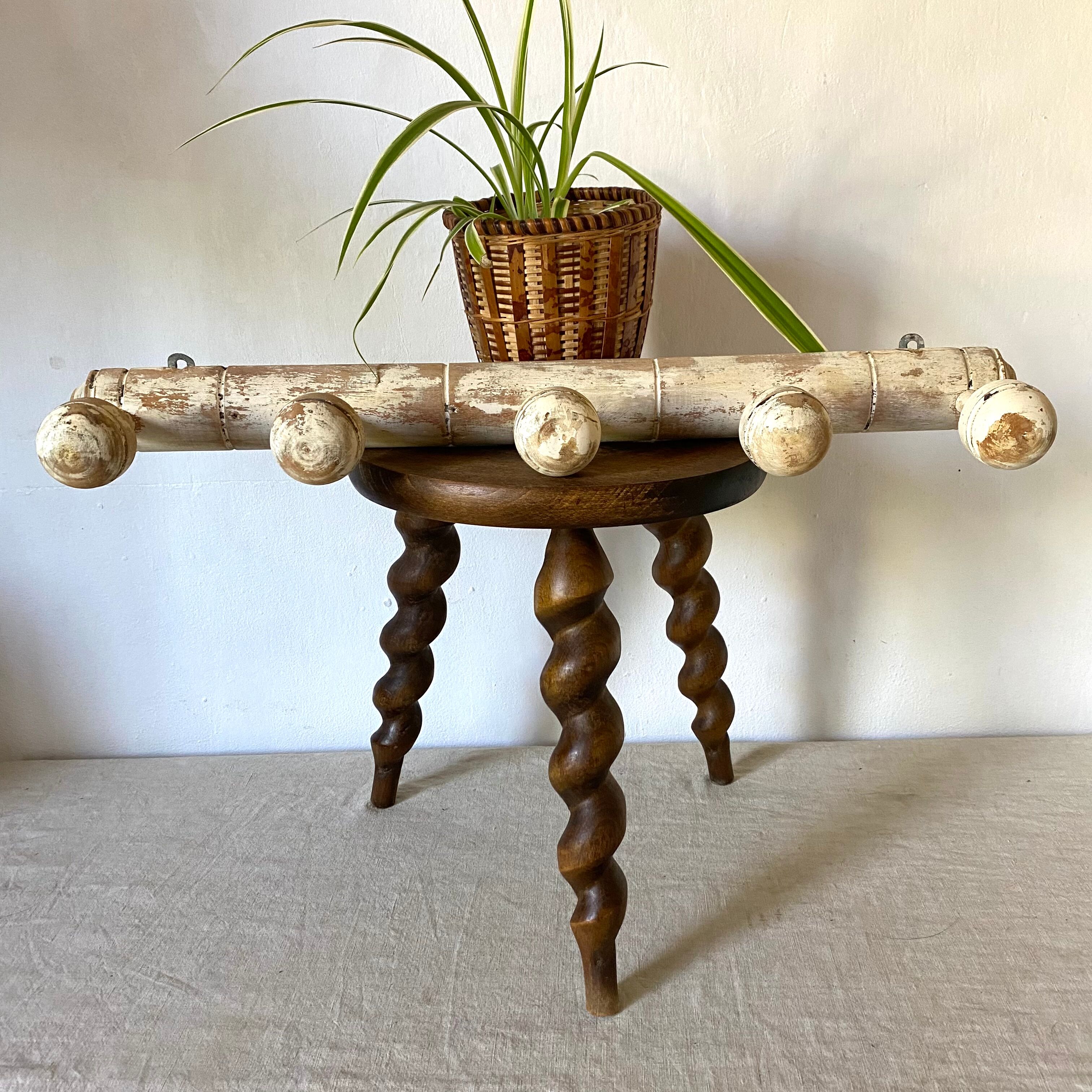 Old coat rack with 5 hooks
