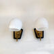 Pair of arlus sconces in brass and glass 1950