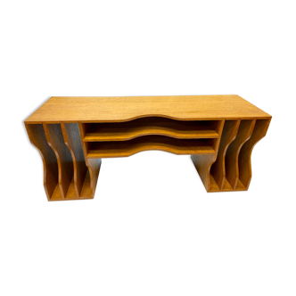 Large range office mail solid oak design workshop France vintage 60s