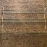 Étagère design demi lune en métal chromé et verre