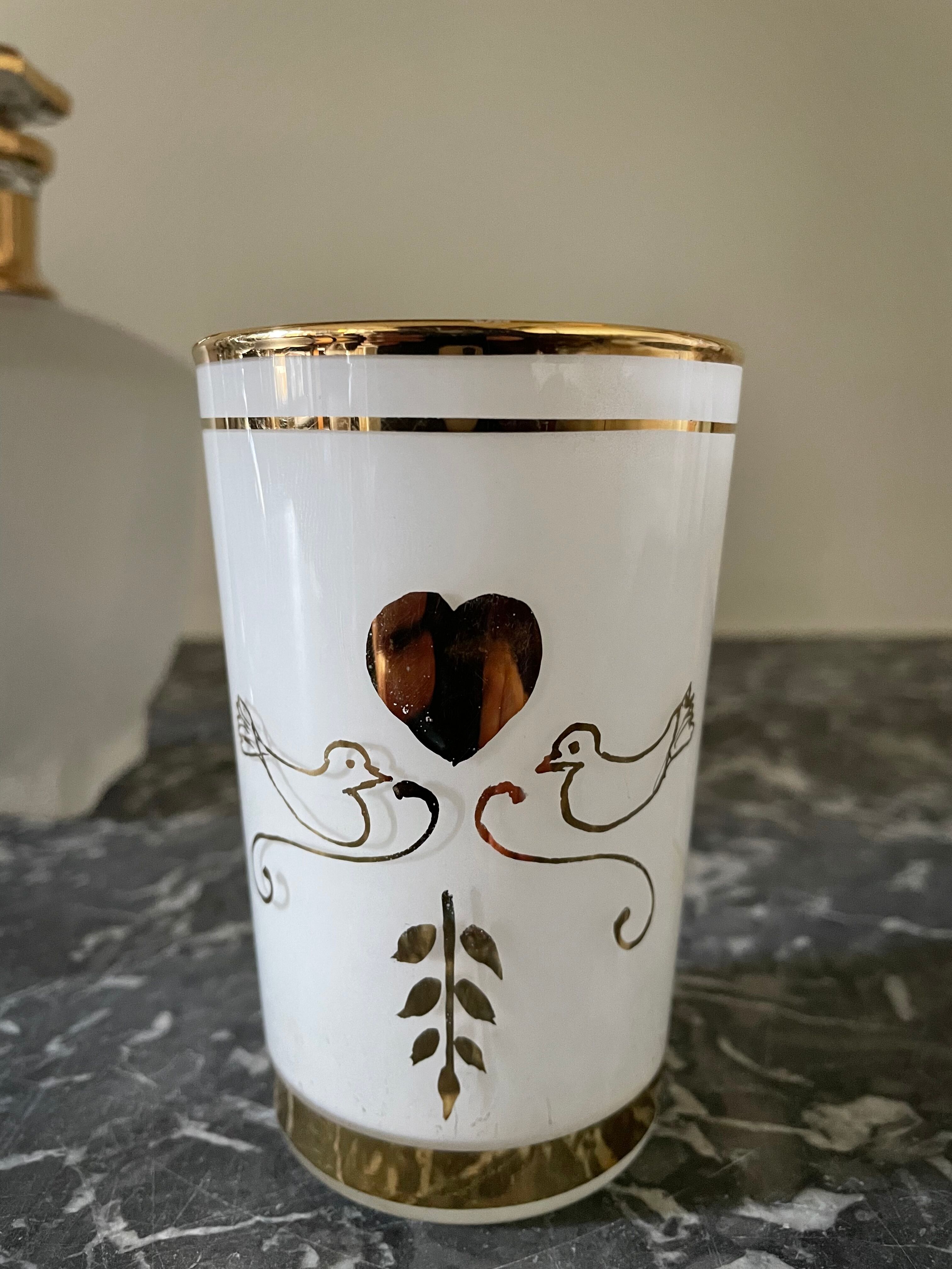 Golden glass carafons