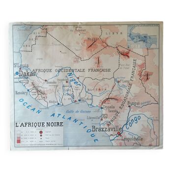 Old map Rossignol scolaire Montmorillon : L'Afrique Noire .
