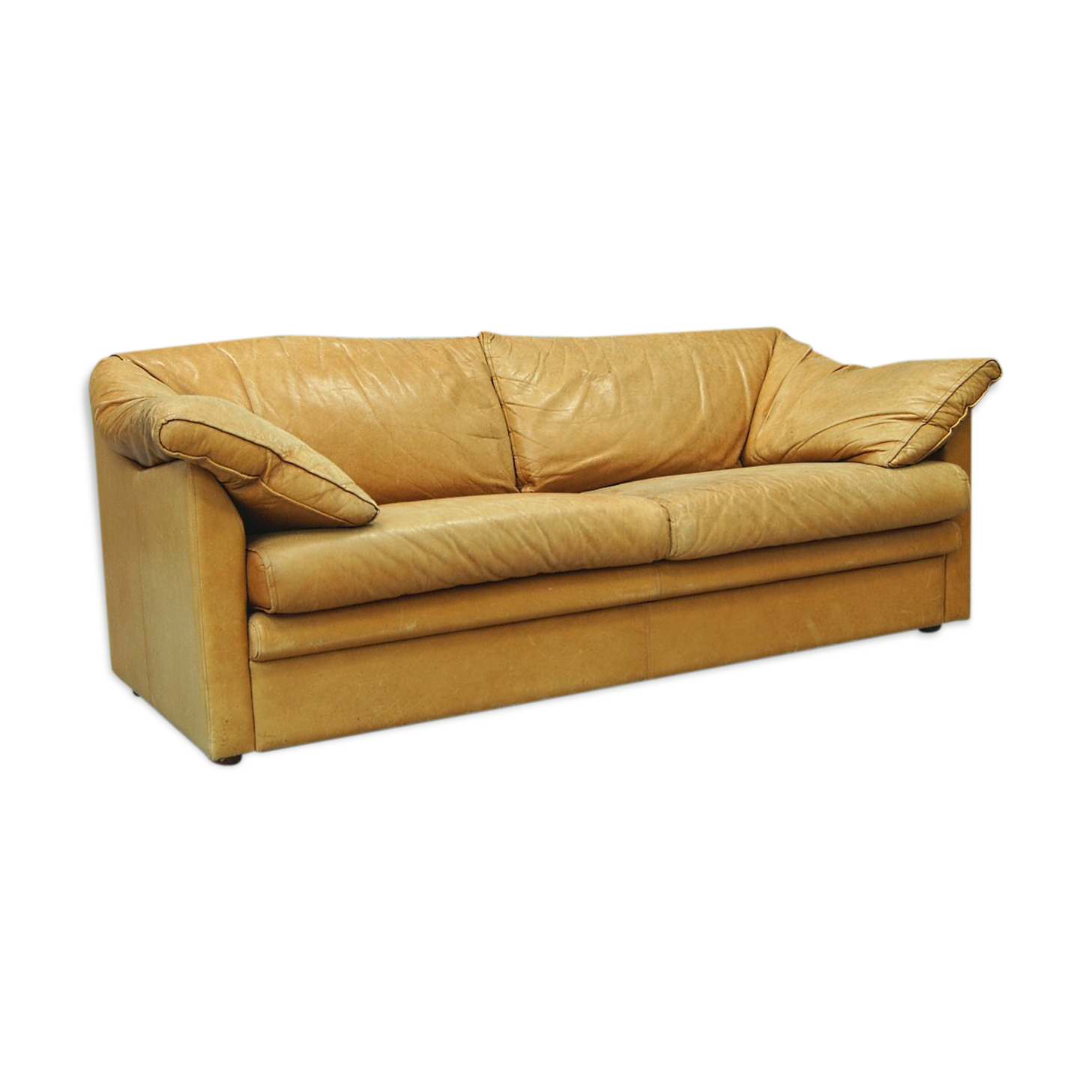 Swedish aniline leather sofa from IRE AB Skillingaryd Mobel, 1970s