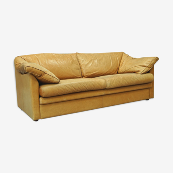 Swedish aniline leather sofa from IRE AB Skillingaryd Mobel, 1970s