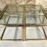 Coffee table with four nesting tables, Maison Charles, France, circa 1970.