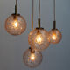 Four gold fleck globe pendants by Doria Germany