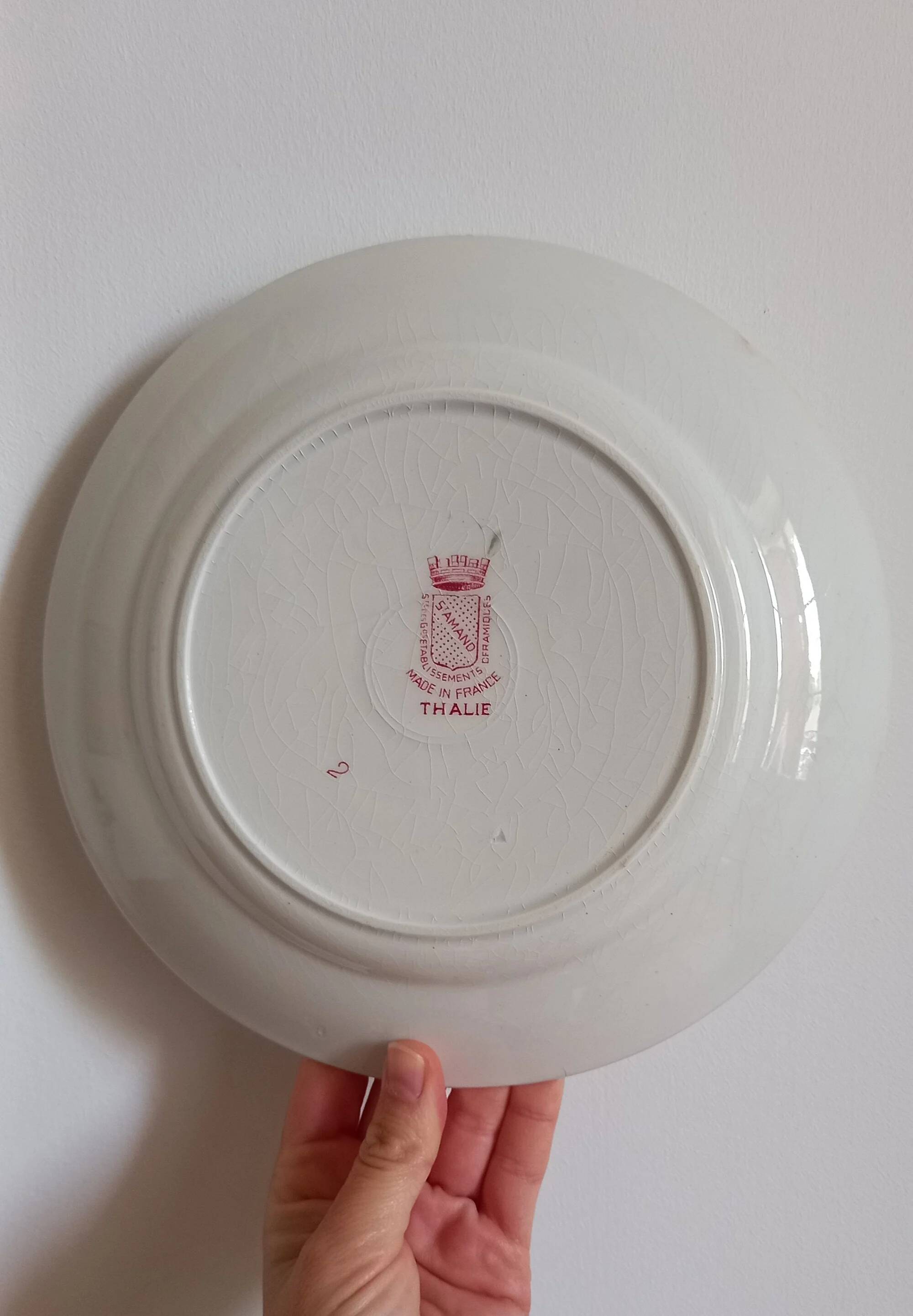 "Thalie" - 6 flat plates ironstone Saint-Amand