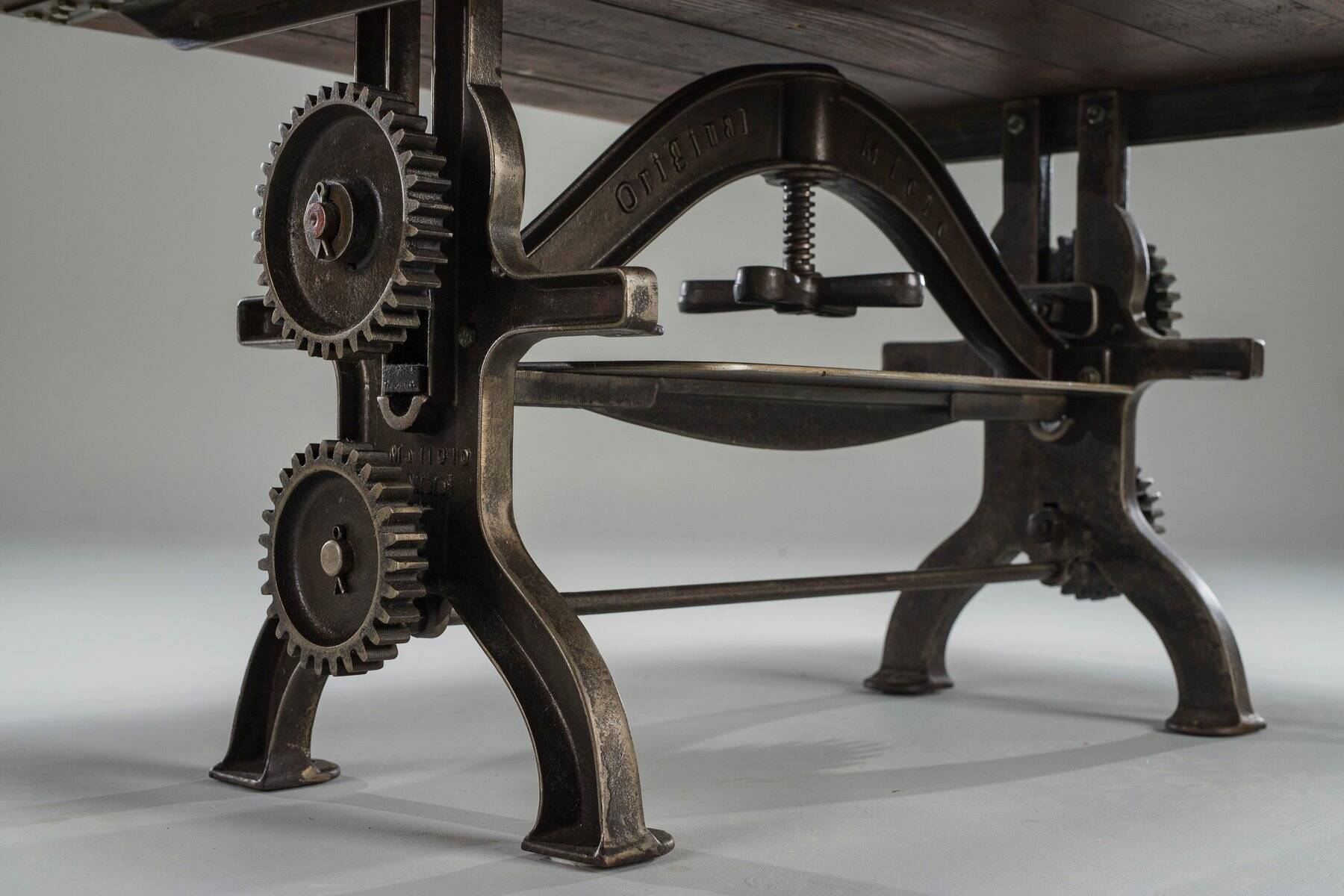 Vintage industrial gear coffee table, 1950s