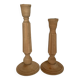 Pair of natural wood candlesticks