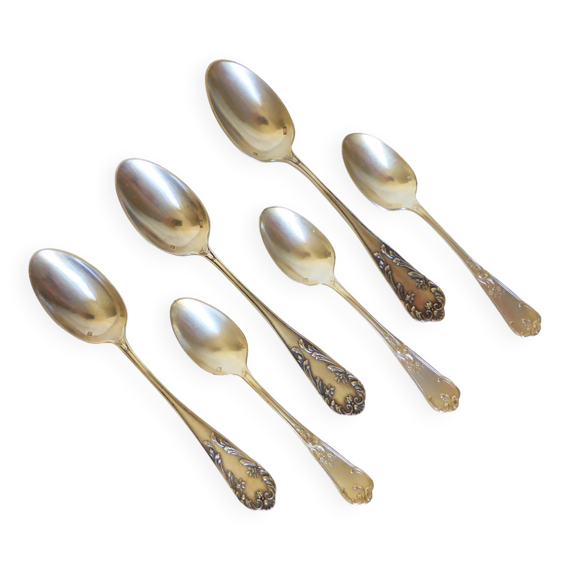 3 small spoons + 3 vintage silver-plated mocha spoons