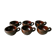 Set de 6 tasses en grès émaillé Pierre Bernier et Isabelle Roger, années 80