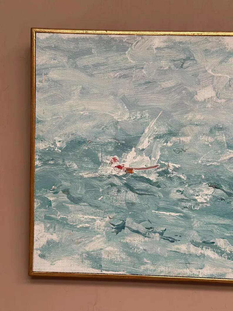 Original Swedish Oil on Panel – “Abstract” by T. Wahlström– Vintage & Framed – 40 × 30 cm (15.7" × 11.8")