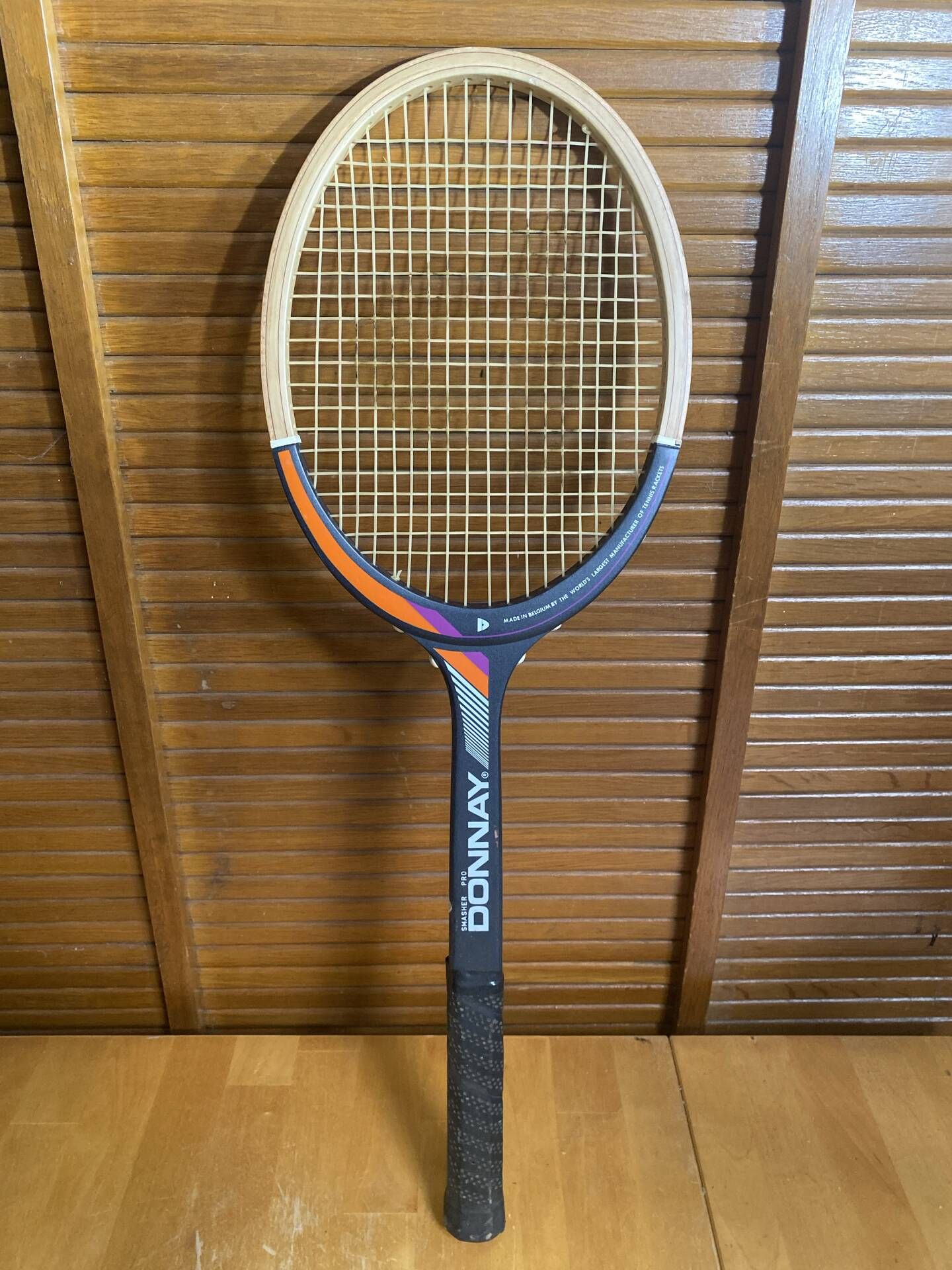 Vintage donnay smasher pro wooden tennis racket + donnay vintage cover