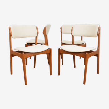 Mid-Century Danish Teak Dining Chairs by Erik Buch for O.D. Møbler, 1960s, Set of 4