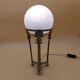 Art Deco lamp in bronze, brass, and Clichy glass globe, tripod.