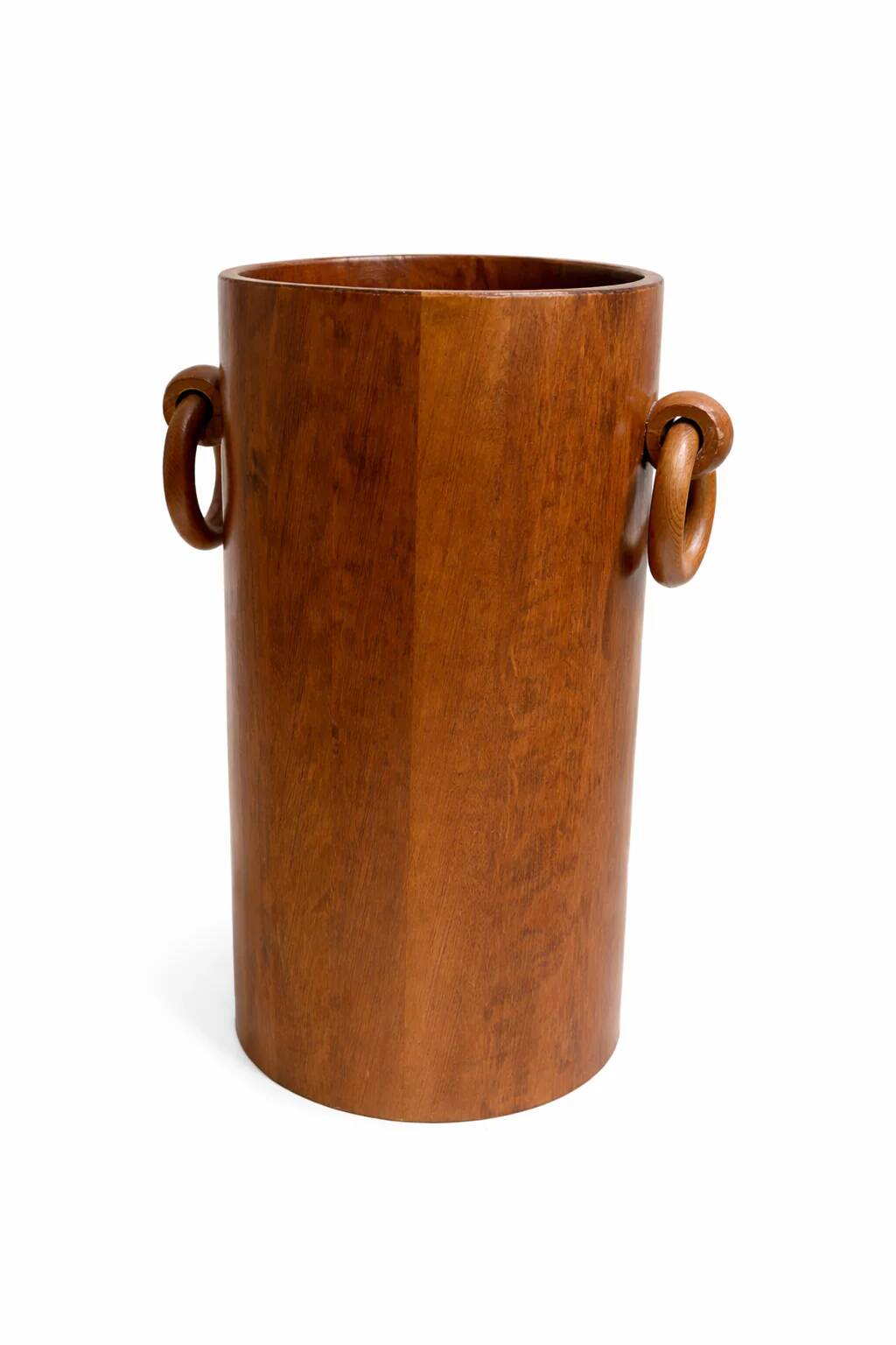 Vintage brutalist umbrella stand or walnut from the 50s/60s.