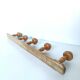 Bamboo style wooden coat rack 5 hooks