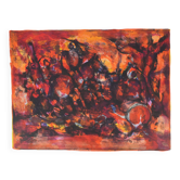 Marcel Mouly : Combat rouge, lithographie originale signée