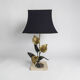 Lampe florale bronze 1970