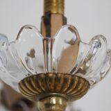 Solid bronze chandelier with crystal pendants and bobeches - Lucien GAU