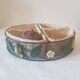 Metal basket with 4 wicker compartments