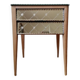 Art Deco style mirrored bedside table