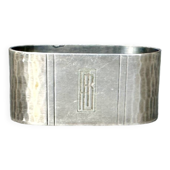 Silver metal napkin rings - art deco - christofle