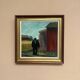 Swedish Oil on panel "man standing" by Svan Grandin, Vintage & Framed 40×38cm