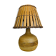 Lampe boule grès abat jour bois