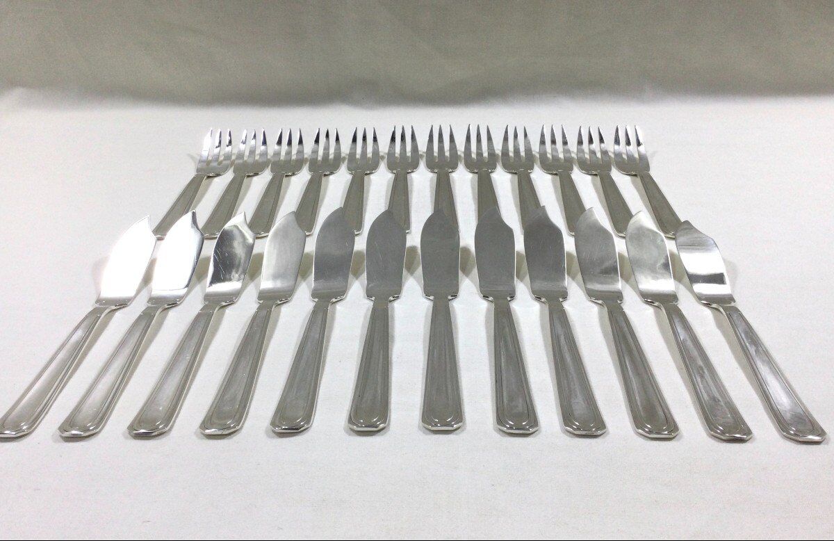 12 art deco fish cutlery