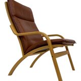 Vintage Danish armchair cognac leather by Stouby