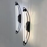 Double black neon wall light by Gian N. Gigante for Zerbetto, 1980