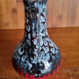 Petit vase vintage flammé rouge et gris