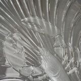 Vintage thick glass dish with lobster decorations
