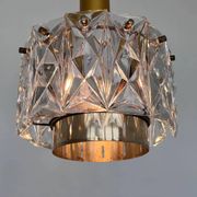 Pair of midcentury glass chandeliers/pendants by Kinkeldey, Germany, 1970s