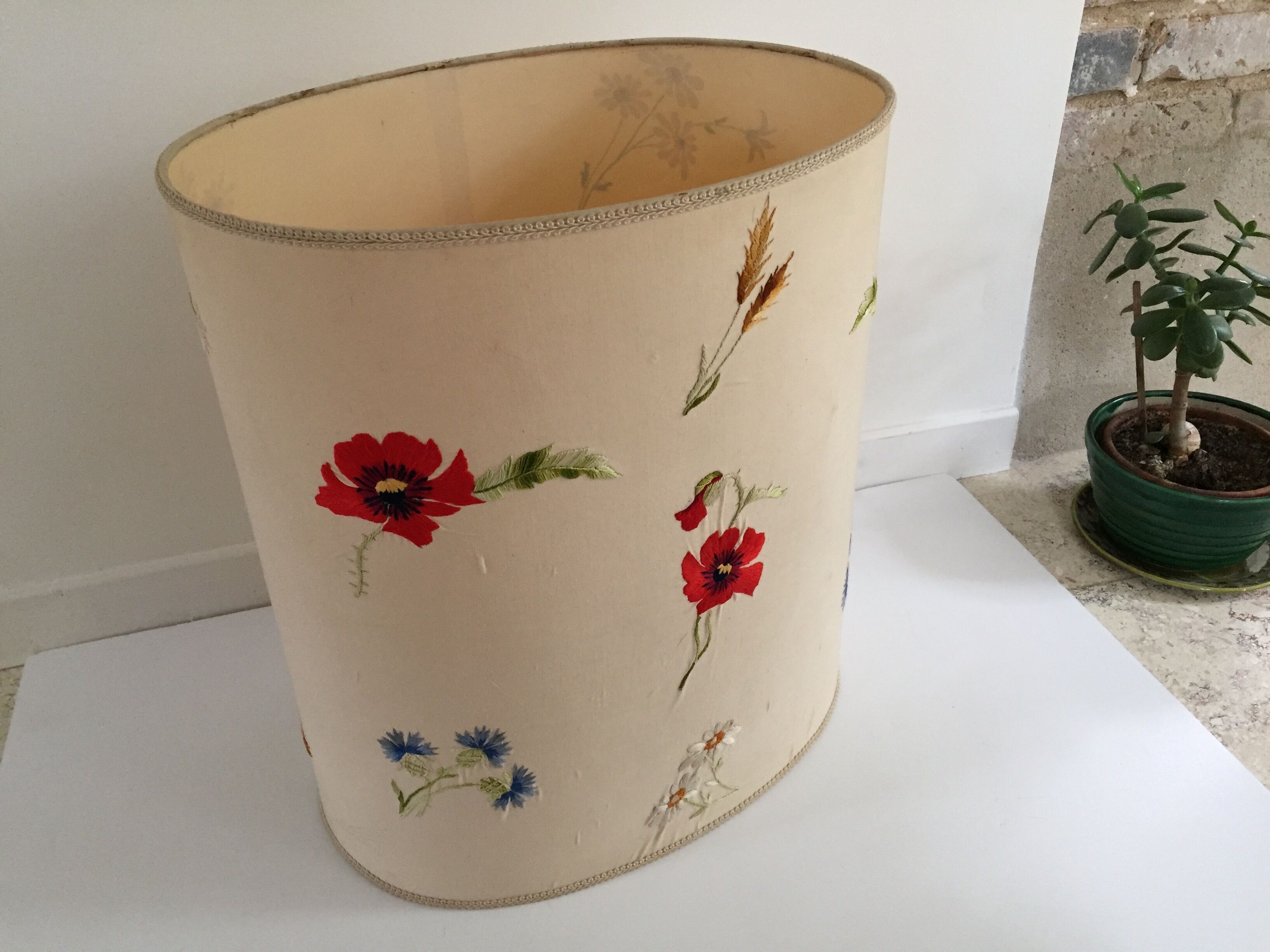 Handmade vintage oval lampshade