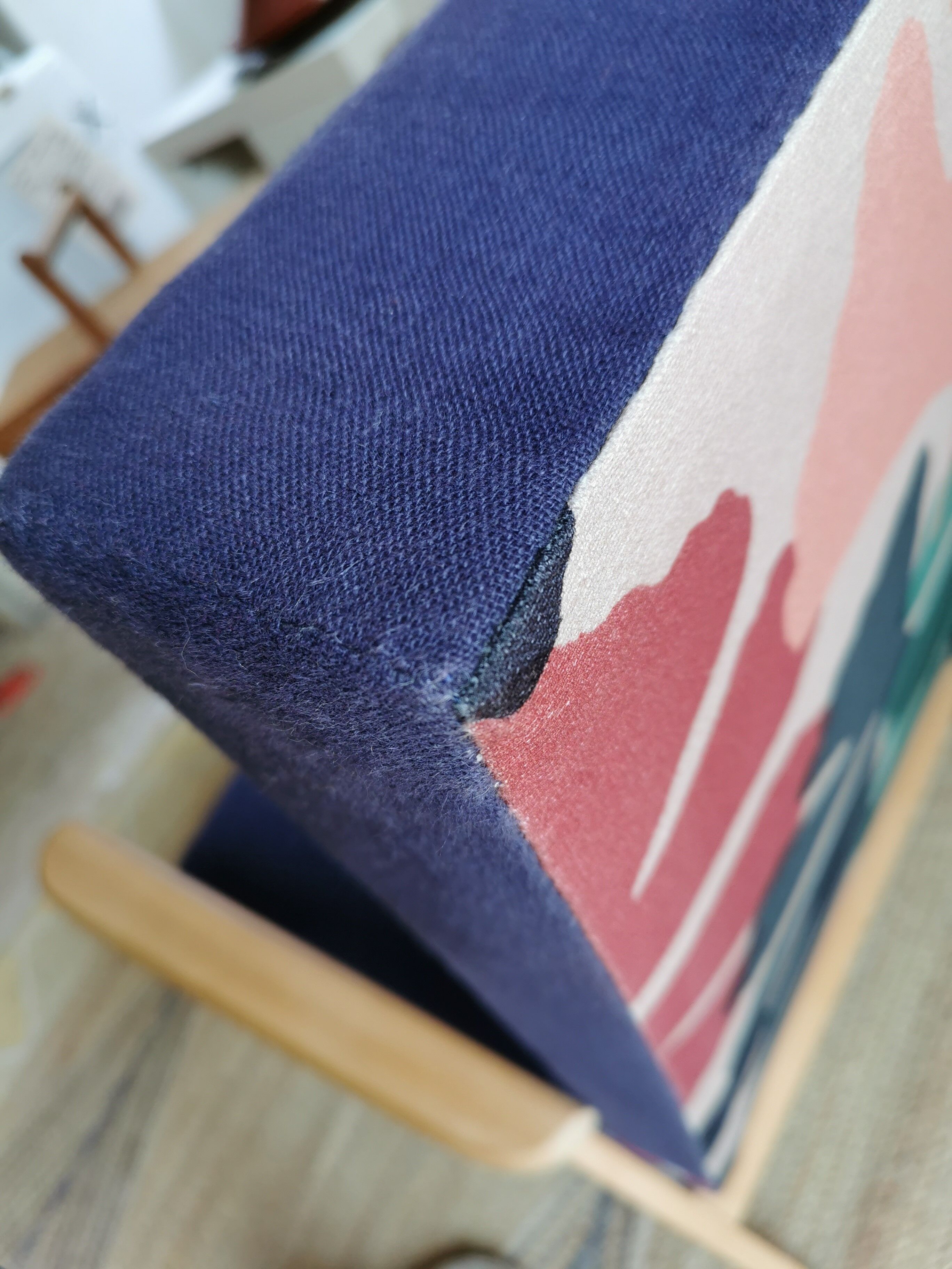 Pair of vintage armchairs renovated with natural materials