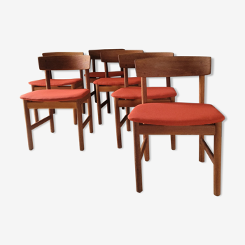 Set of 6 Scandinavian Chairs Borge Mogensen