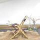 Vintage armchair bamboo rattan and leather