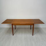 1960s Large Vintage Minimalistic Teak Extendable Dining Table
