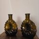 Set of 2 smoked cognac bottle soliflores