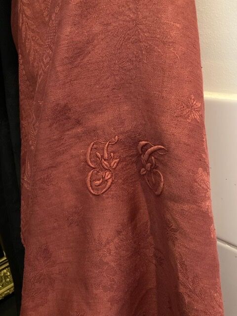 Towel in old fabric "terracotta"