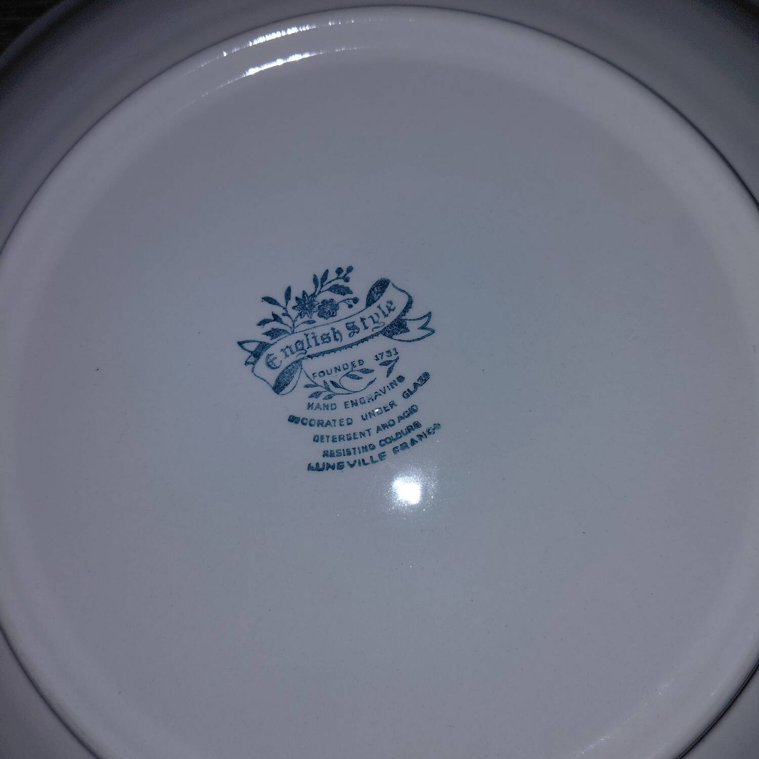 Lunéville porcelain - blue landscape plate