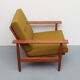 1960s armchair in teak, fabric mustard yellow