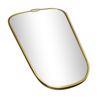 Vintage Rockabilly asymmetrical mirror in a golden metal frame