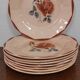 Set of 8 old flat plates Digoin Sarreguemines 9181 Pink pattern