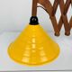 Scandinavian accordion wall light from the 60s, wood and yellow reflector